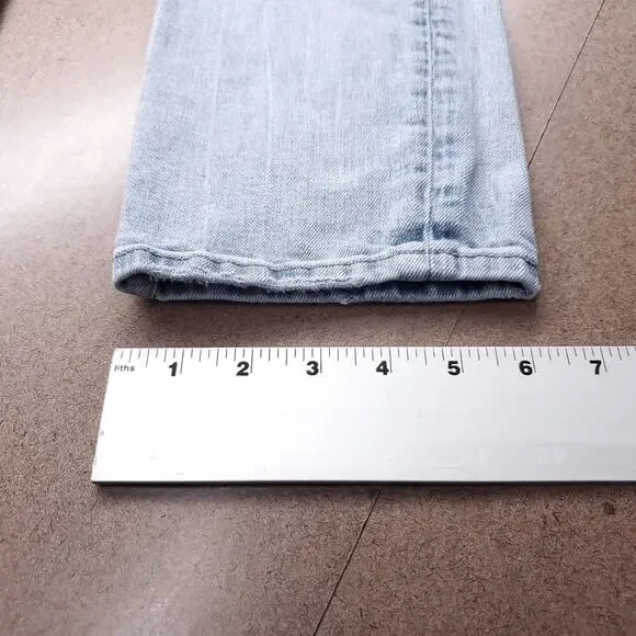 American Eagle Skinny Jeans Mens 32x34 Blue Light Wash Airflex Distressed Y2K - Picture 8 of 13